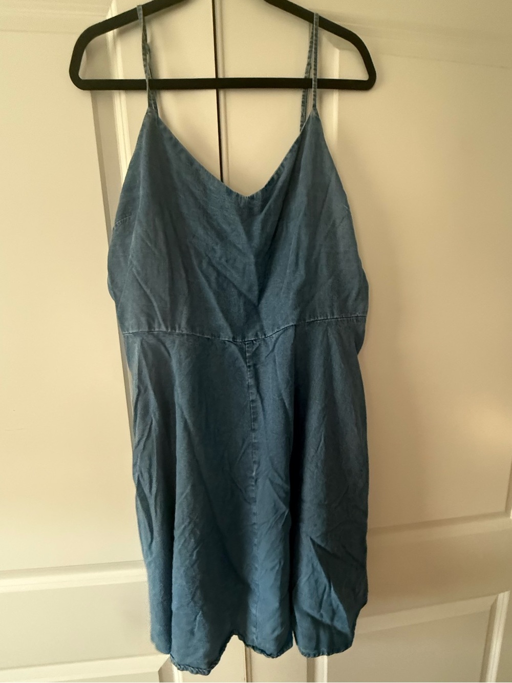 GAP Blue Denim-Look Spaghetti Strap Dress